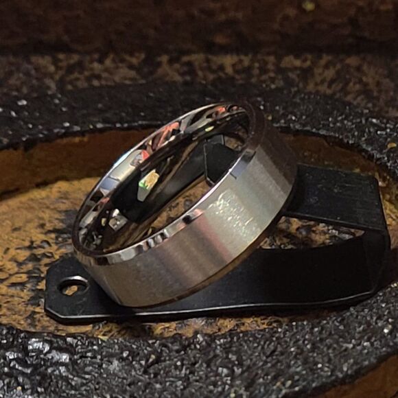 Women's Traditional Silver Promise Ring - Brushed Steel Promise Ring For Her - Picture 3 of 7